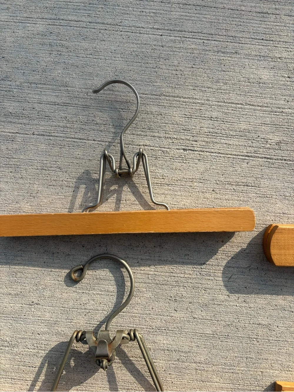 Lot of 4 misc. vintage wooden pant hangers